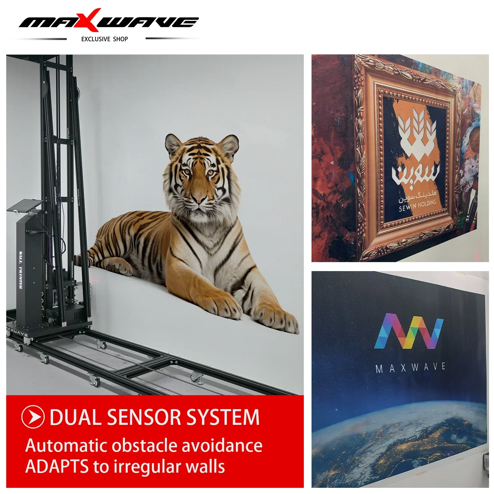 Wallpen-Machine d'impression murale verticale UV, CMJN + W