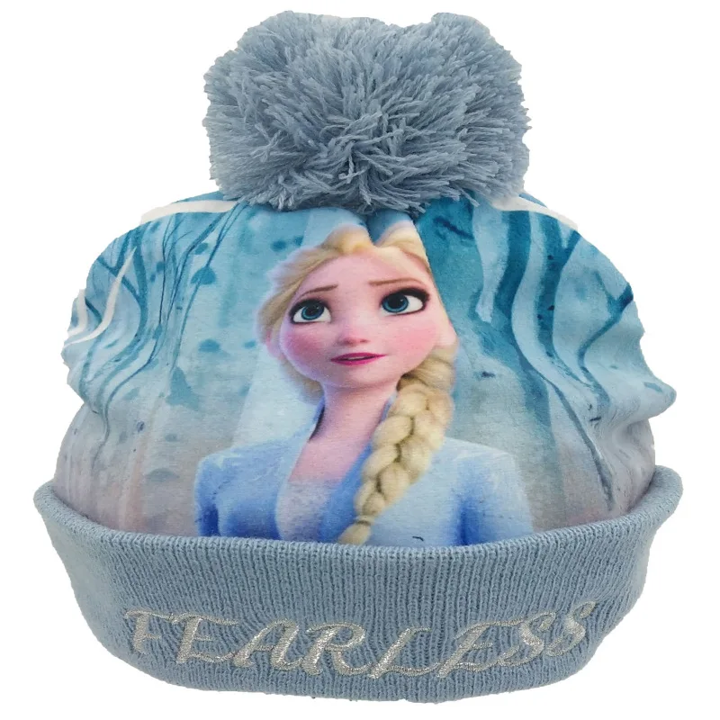 Disney Frozen Elsa Baby Girls Hat Winter Polar Warm Hat 3D Printed Windproof Hat Elsa baby girls cap Birthday Christmas Gift