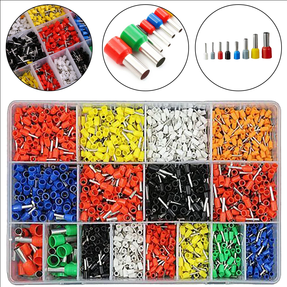 Efficient Wiring Solution Set of 40080012002120pcs Cold Pressed European Style Tube Terminal Blocks for Multiple Devices