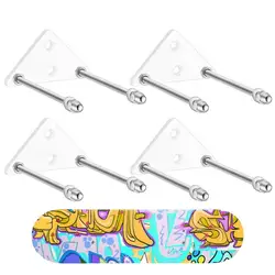 Skateboard Holder For Wall 4 Packs Skateboard Hanger Acrylic Skateboard Wall Rack Collectible Competition Grade Display Shelf
