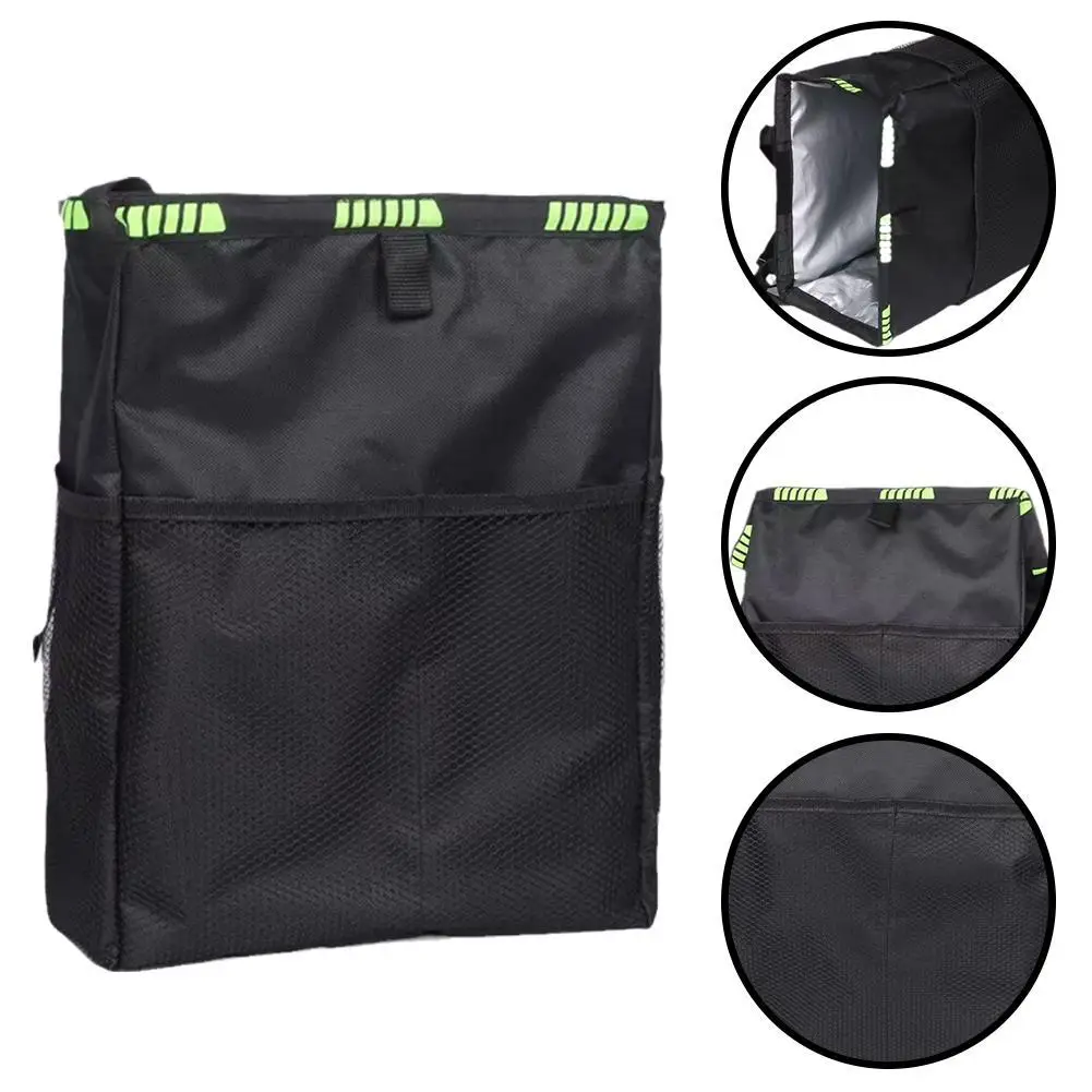 Cubo de basura para coche, práctico soporte para pañuelos, Organizador a prueba de fugas, bolsa de almacenamiento, cubo de basura para asiento trasero de coche con hebilla de liberación ajustable