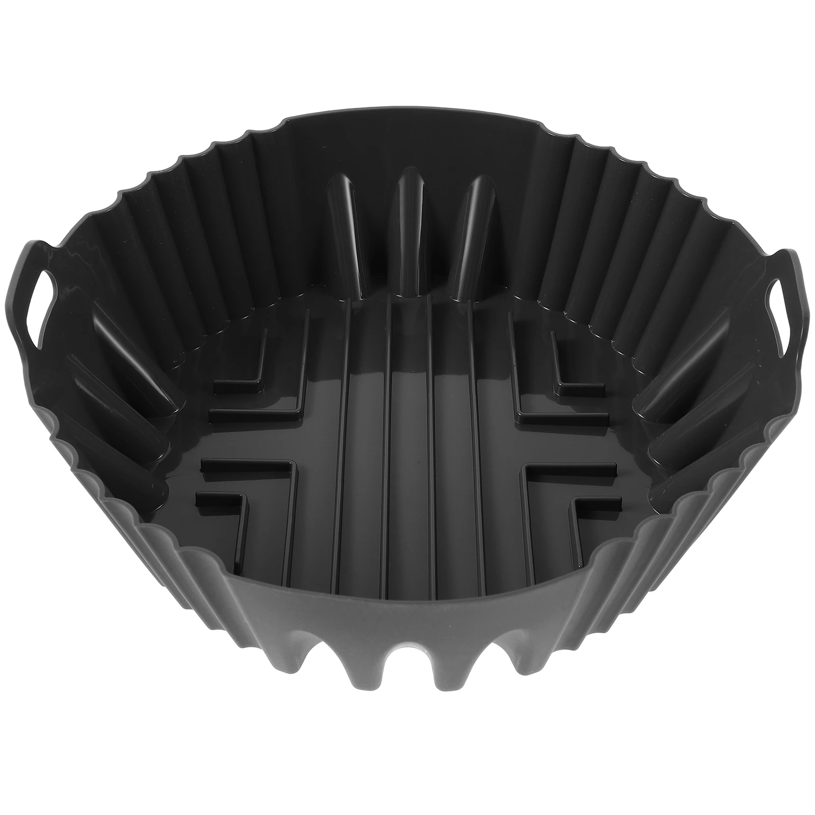 

Silicone Baking Tray for Air Fryer Grey Circular Heat Resistant Reusable Easy Various Models Protects Basket