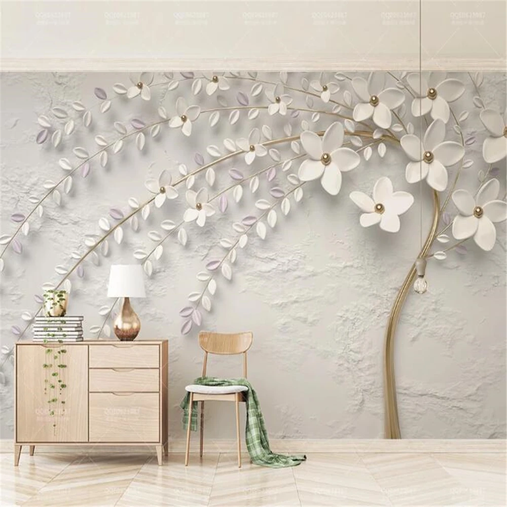 Custom Modern Flower tree Mural Wallpaper 3d TV Blackboard Background photo mural Wall Paper Wall sticker decoration living room