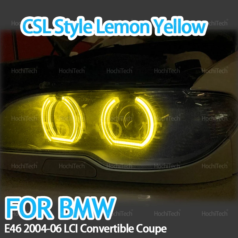 

Yellow Lemon DRL for BMW E46 Convertible Coupe 04-06 LCI Xenon Headlight Auto Angel Eyes LED Daytime Running Lights CS CSL Style