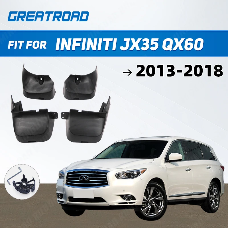 

4PCS Mud Flaps For Infiniti JX35 QX60 2013 - 2018 Mudflaps MudFlap Splash Guards Fender Mudguards Front Rear 2014 2015 2016 2017