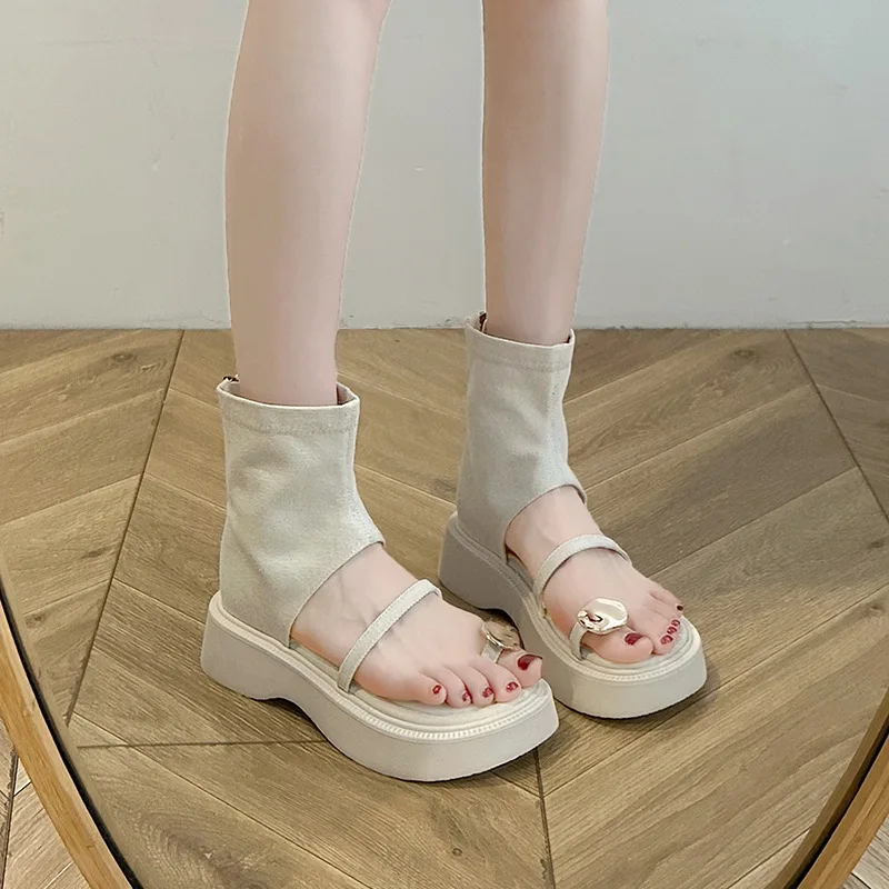 New Fashion Platform Women's Pull-over Sandals 2024 Summer Wear Sandals