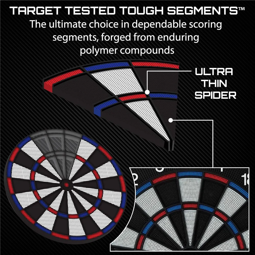 Mercury Electronic Dartboard, Built In Cabinet Doors With Integrated Scoreboard, Dart Storage For 6 Darts