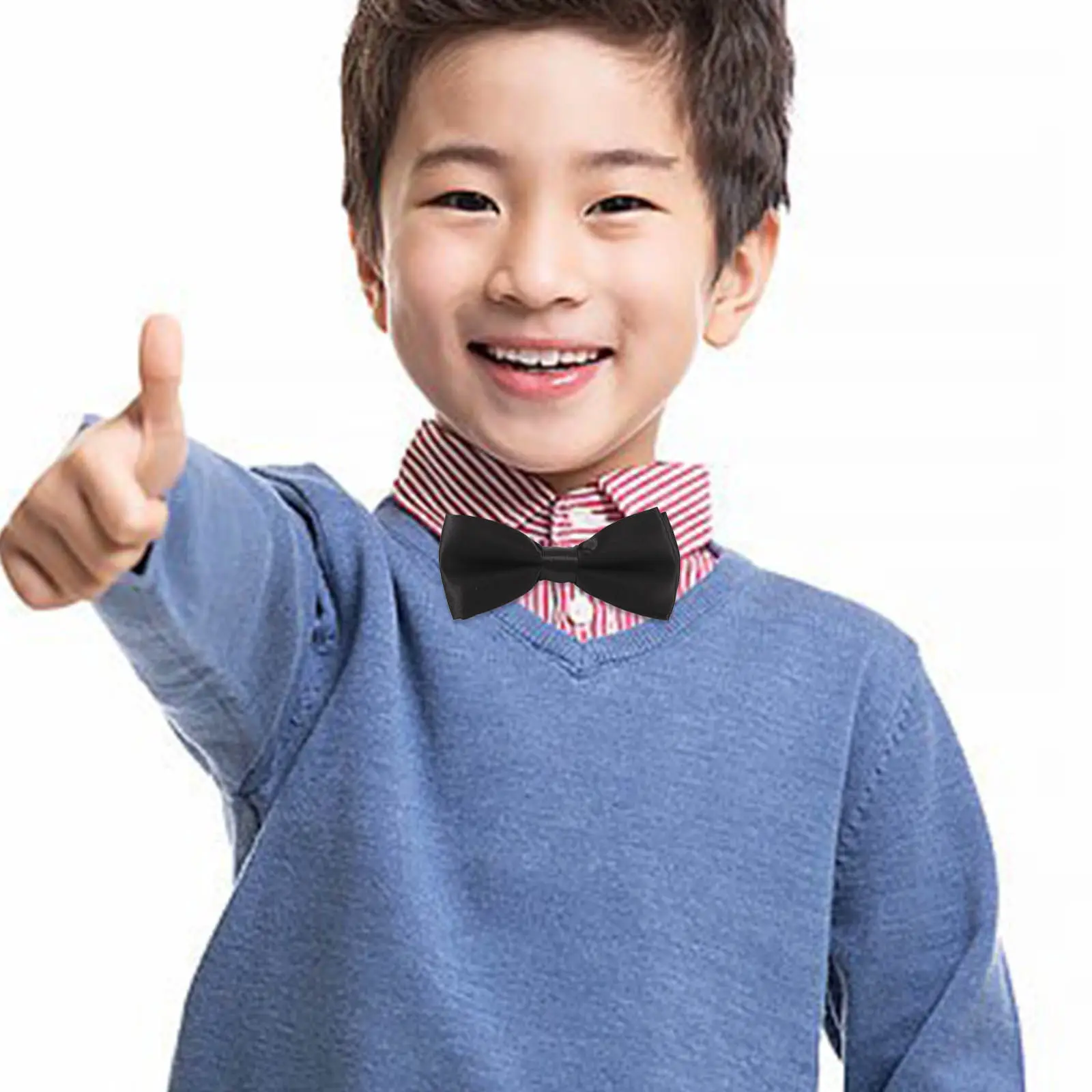 

Adjustable Kids Bow Tie Pre-Tied Classic Solid Color Boy Children Bow Tie Black for Wedding Party School Photo Prop
