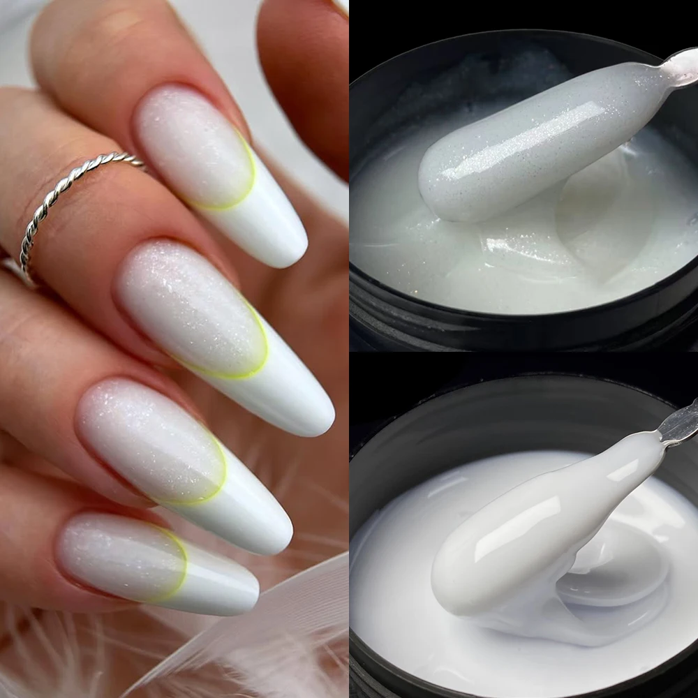 

Jillnails 2pcs Set French Pink Milky White Builder Nail Gel 100G Self Leveling Nail Extension Gel