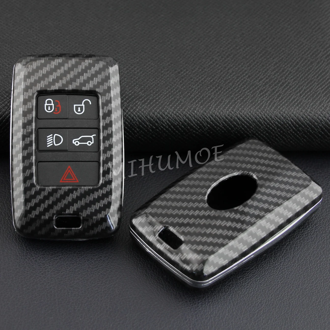Koolstofvezel Autosleutelzakje Cover Chain Case Voor Land Range Rover Sport Evoque Defender 90 110 130 Discovery Velar Jaguar XF F-PACE
