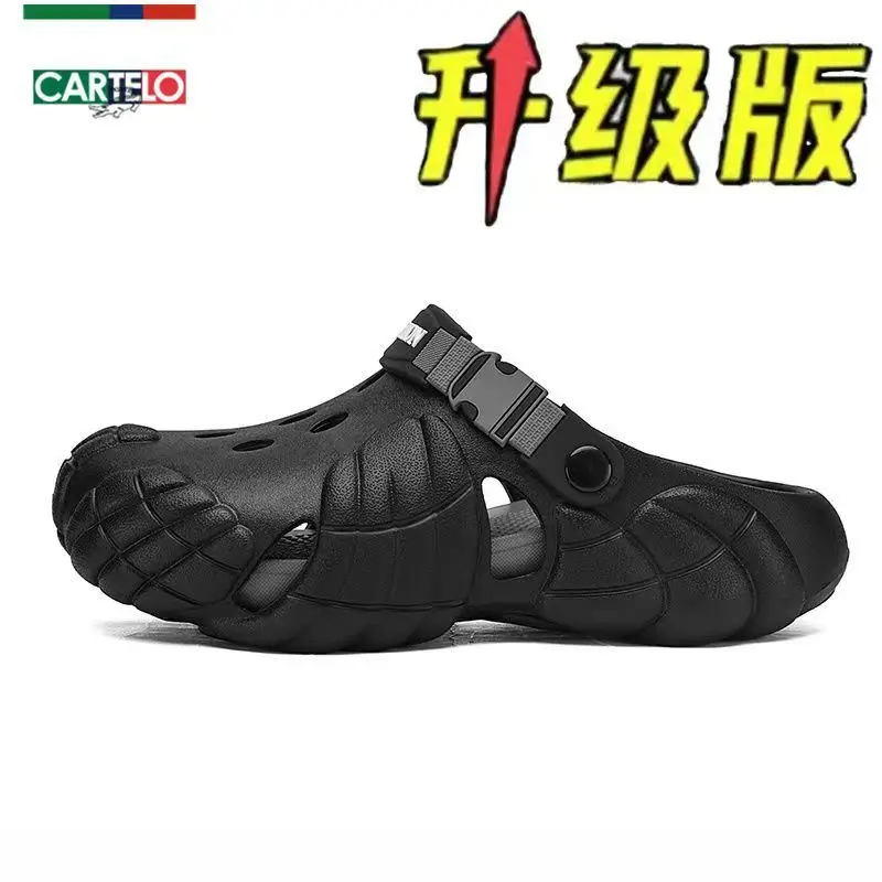 CARTELO Cave Shoes для мужчин летом, высота на толстой подошве, повседневный отдых, тапочки Baotou, нескользящие сандалии из ЭВА
