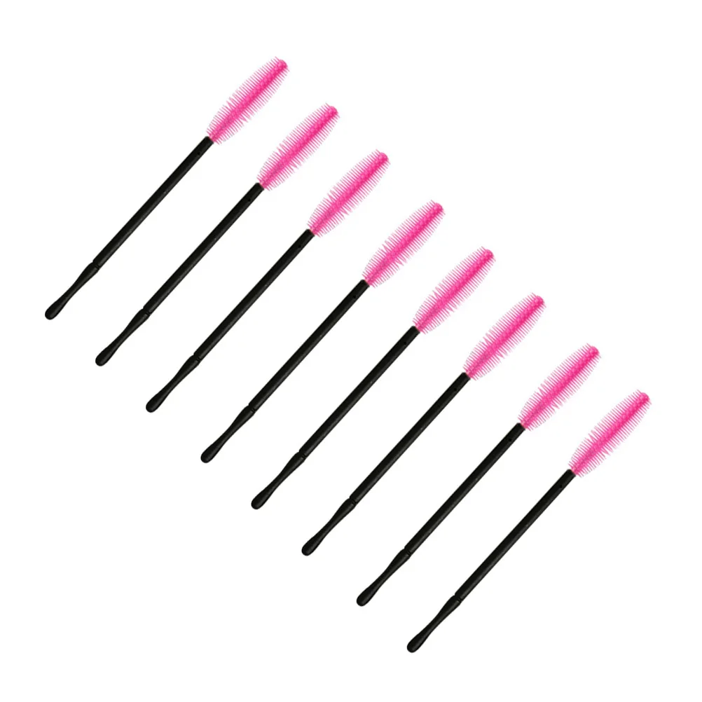 50 Uds varitas desechables juego de cepillos de pestañas peine de silicona para cejas máscara desechable para mujeres herramienta de maquillaje rosa rojo