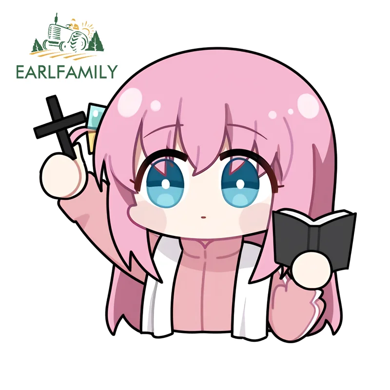 

EARLFAMILY Gotoh Hitori Cute Car Stickers Attractive Anime Waifu Motorcycle Trunk Decals Sunscreen Vinyl JDM Graffiti Sticker