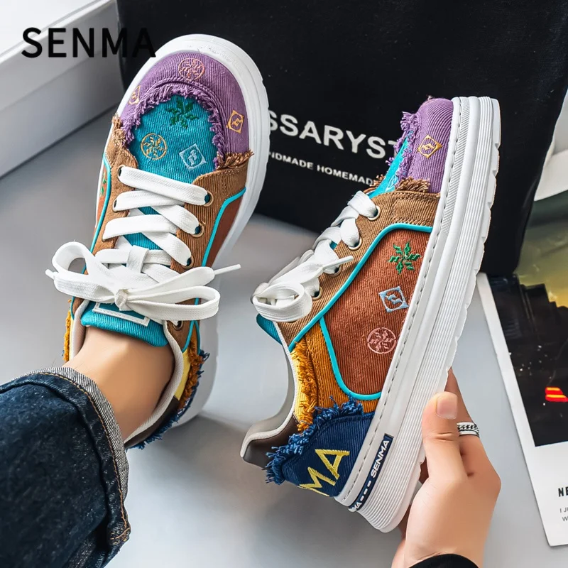 

SENMA Luxury New Men's Shoes Retro Platform Sneakers Men's Casual Board Shoes Trendy Comfortable and Breathable Vulcanized Shoes