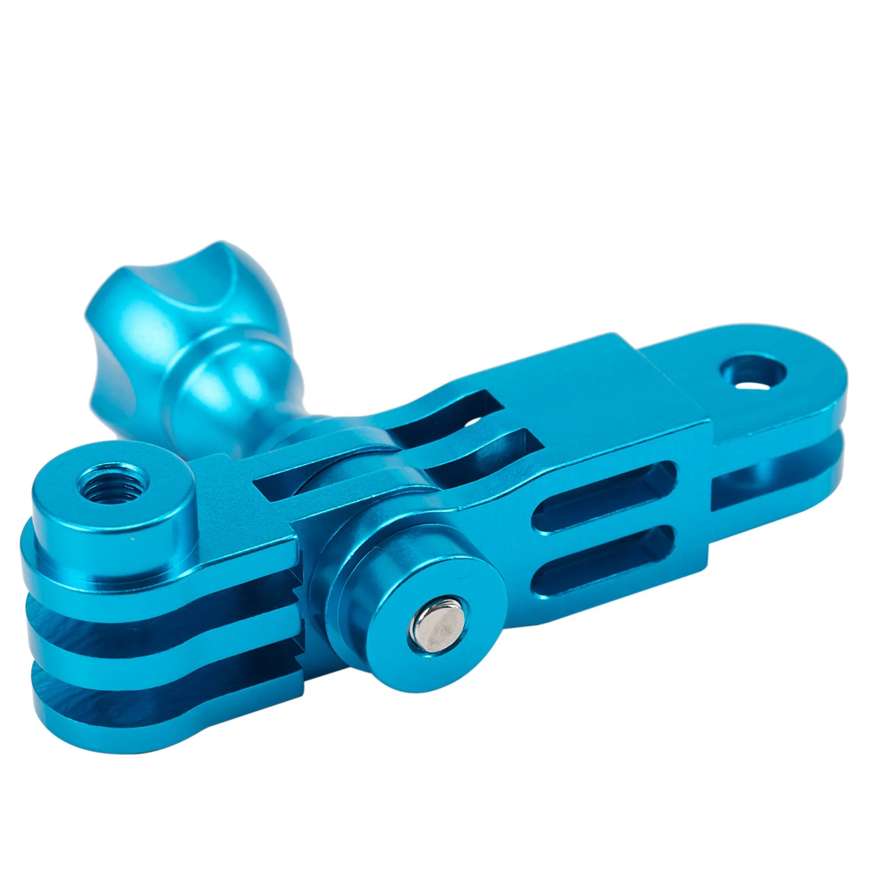 B21B CNC Aluminium alloy Three-Way Pivot Arm Mount Adapter for 1 2 3 3+ 4 5 Session/for /SJ/GitUp Sport Camera Blue