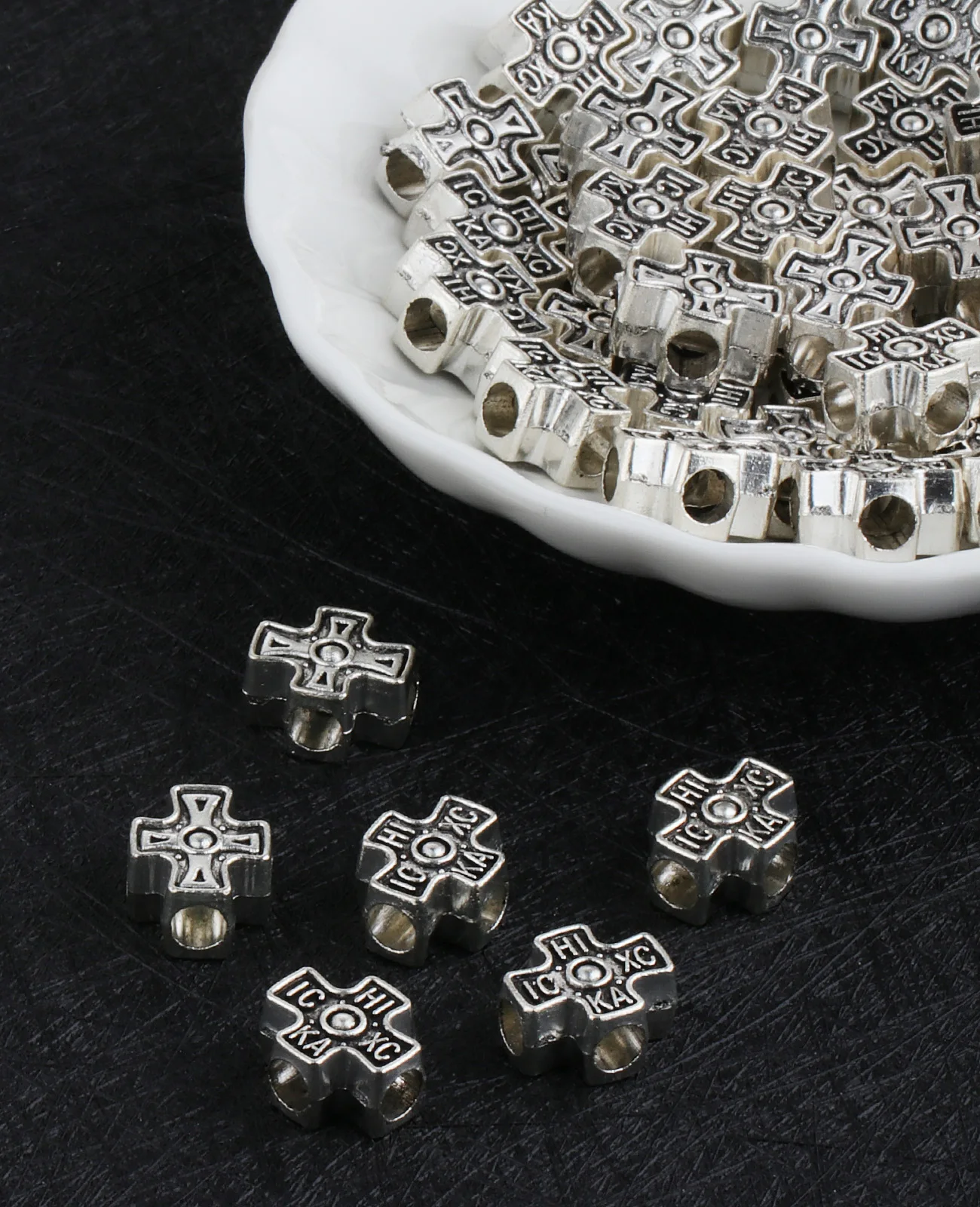 Diyalo 5 Teile/los 4-Loch IC XC Kreuz Spacer Perlen für DIY Rosenkranz Rosenkranz Halskette Armband Schmuck Machen Teile Zubehör – Detail 2