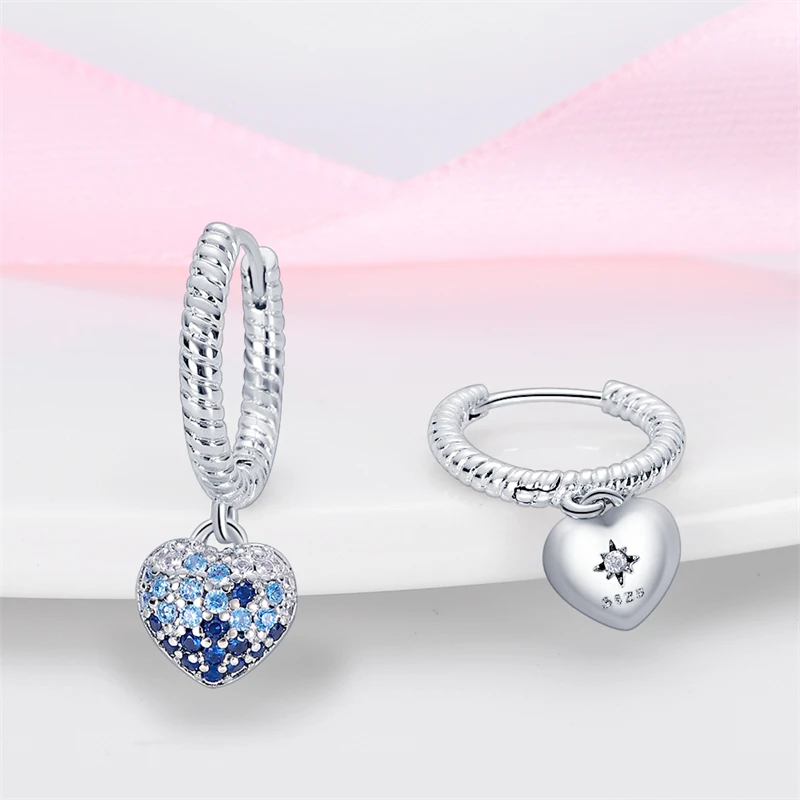 925 Sterling Silver Simple Stone Gradient Ear...