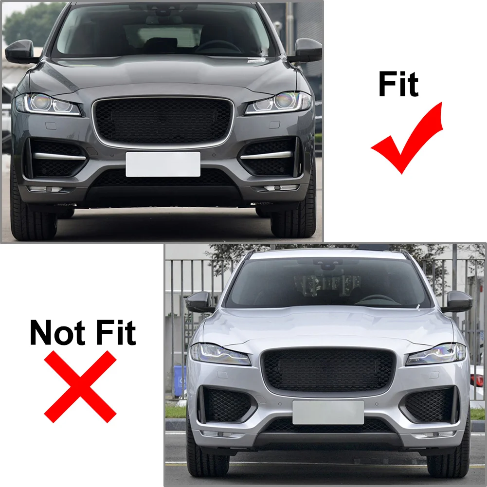 Glossy Black Car Front Bumper Grille Blade Molding Strip Trim Decorative For Jaguar F-Pace R Sport 2016 2017 2018 2019 2020