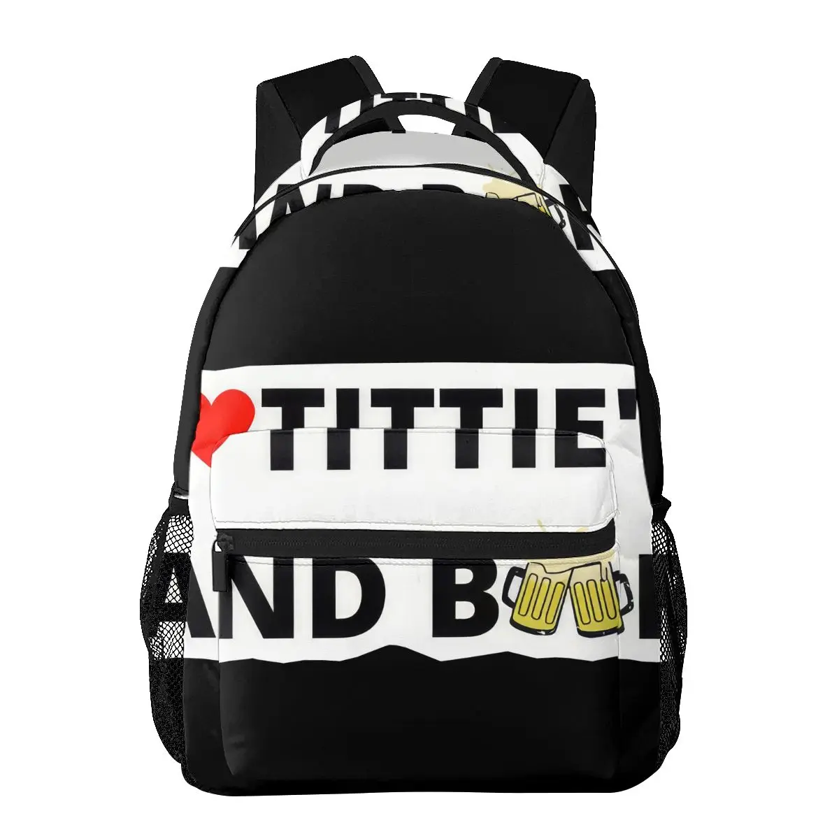 I Heart Titties And Beer Casual Backpack Unisex Students Leisure Travel Computer Backpack