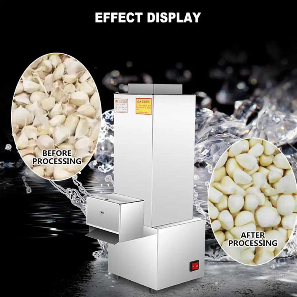 آلة تقشير الثوم الأوتوماتيكية بالكامل آلة تقشير كهربائية من الفولاذ المقاوم للصدأ تنطبق على المطاعم العائلية