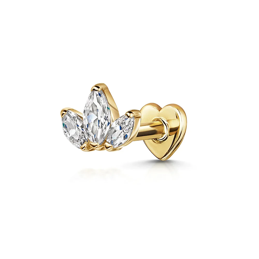 CANNER 1 STÜCK 925 Sterling Silber Krone Pferdeauge Zirkon Herz Flachkopf Knorpel Piercing Ohrstecker Für Frauen Claasic Ohrring