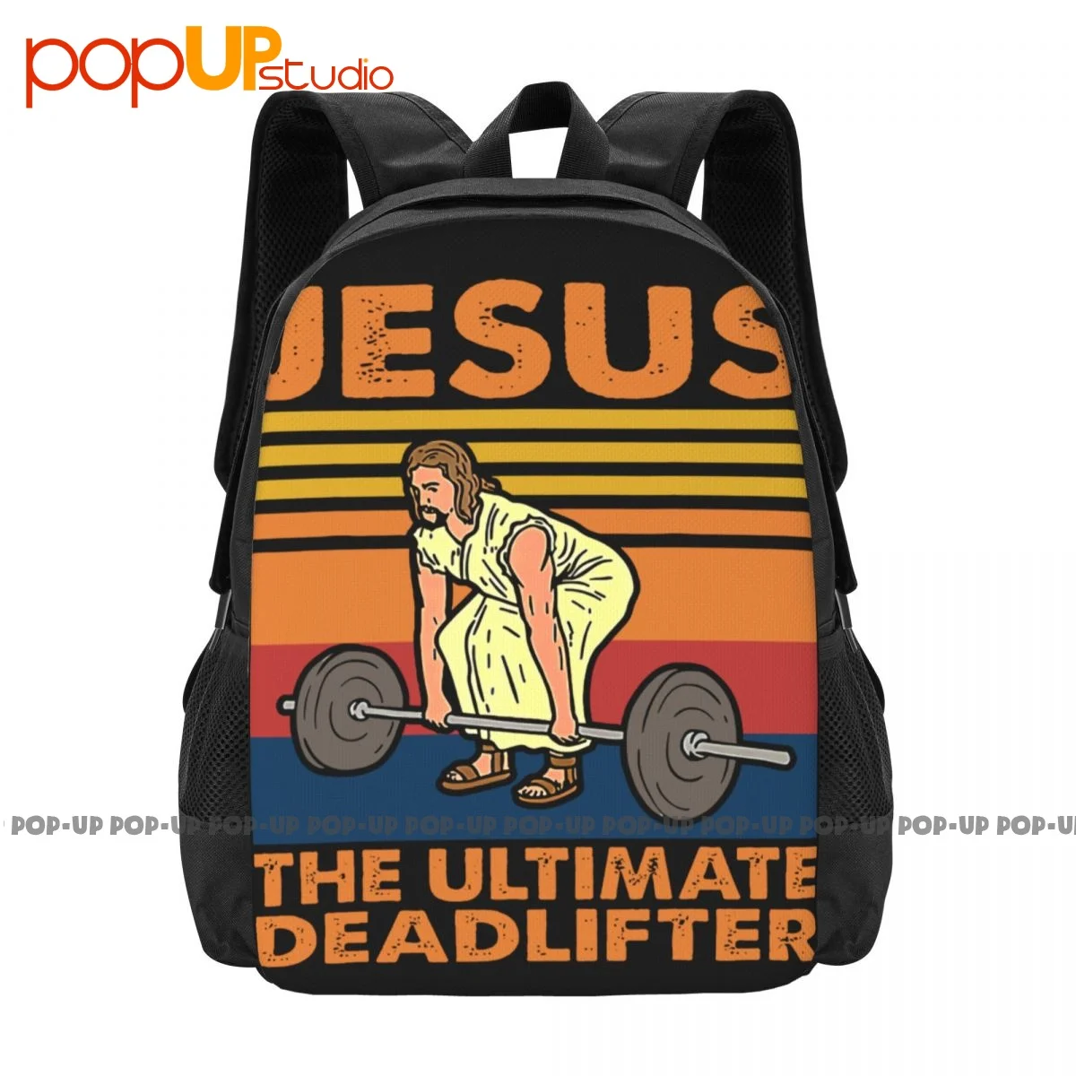 Jesus The Ultimate Deadlifter Gym Christian Backpack Large Capacity Print Swimming Sports Bag Riding Backpack