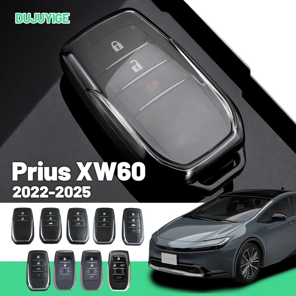 

Clear TPU Car Key Case For Toyota Prius XW60 2022-2026 Key Fob Cover Protector Shell Auto Accessories 2023 2024 2025