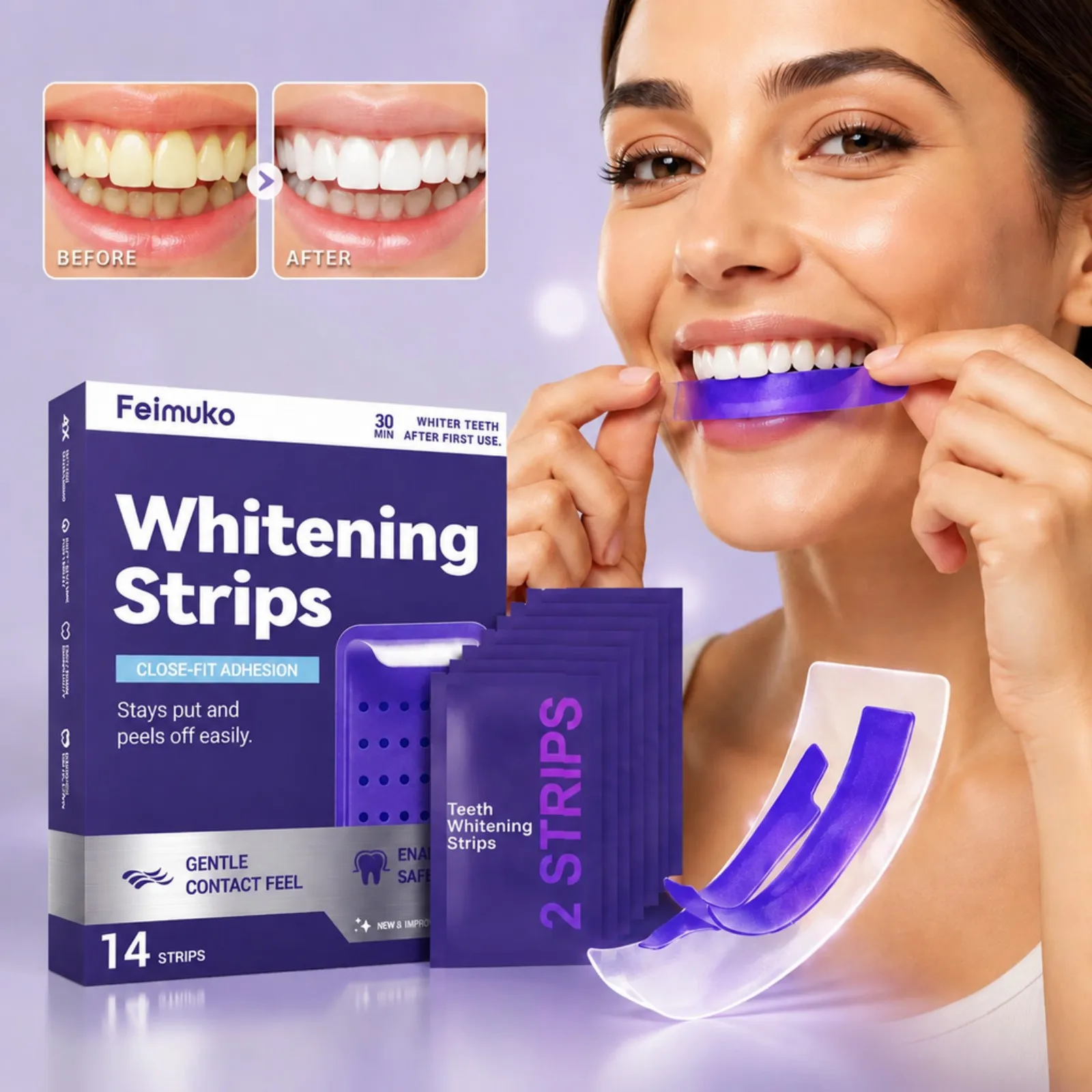 7pcs Premium Purple Whitening  - Teeth Whitening Kit At Home 评论和价格