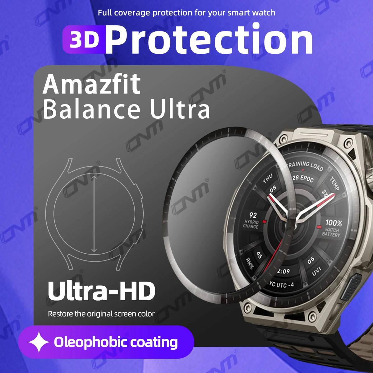 3D Screen Protector for Amazfit Balance Ultra,Anti-scratch Film Full Coverage Ultra-HD Protective Film (Not Glass) Accessories