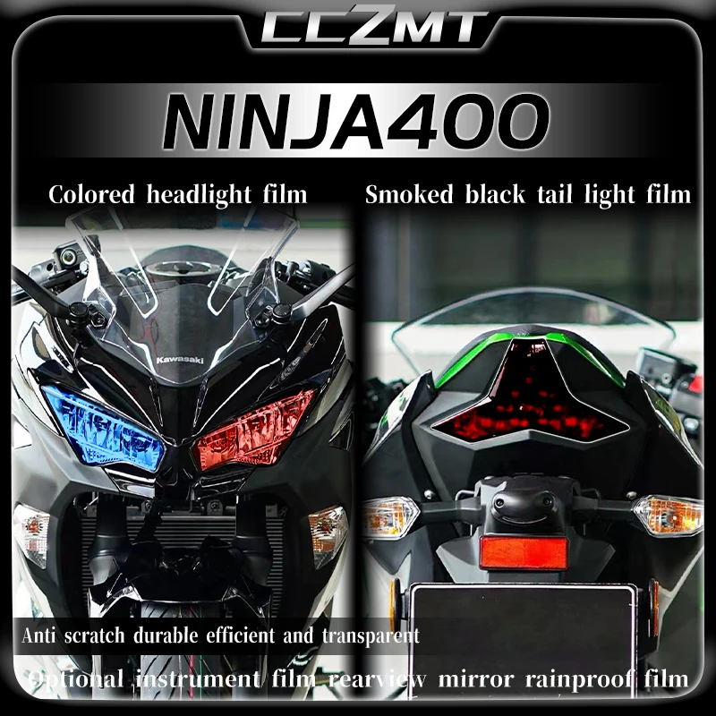 

For KAWASAKI NINJA 400 Ninja400 Motorcycle Transparent Headlight Film Smoked Black Taillight Film Protective Film Accessories