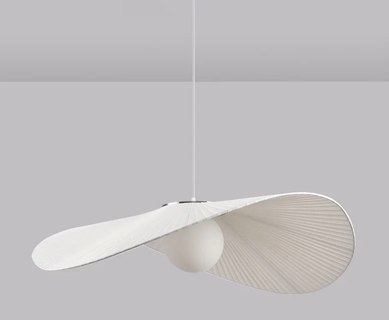 Nordic Home Deocr Hat Pendant Lights White Black Pleated