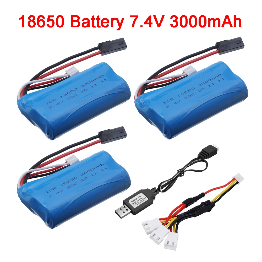 

7.4V Li-ion Battery For MJX T40 T40C F39 F49 T39 Syma 822 RC Helicopter Drone Part for BG1518 BG1513 7.4V 18650 3000mah battery