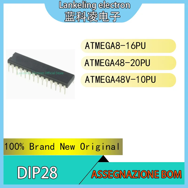 

ATMEGA8-16PU ATMEGA48-20PU ATMEGA48V-10PU 100% Brand New Original Chip IC DIP28