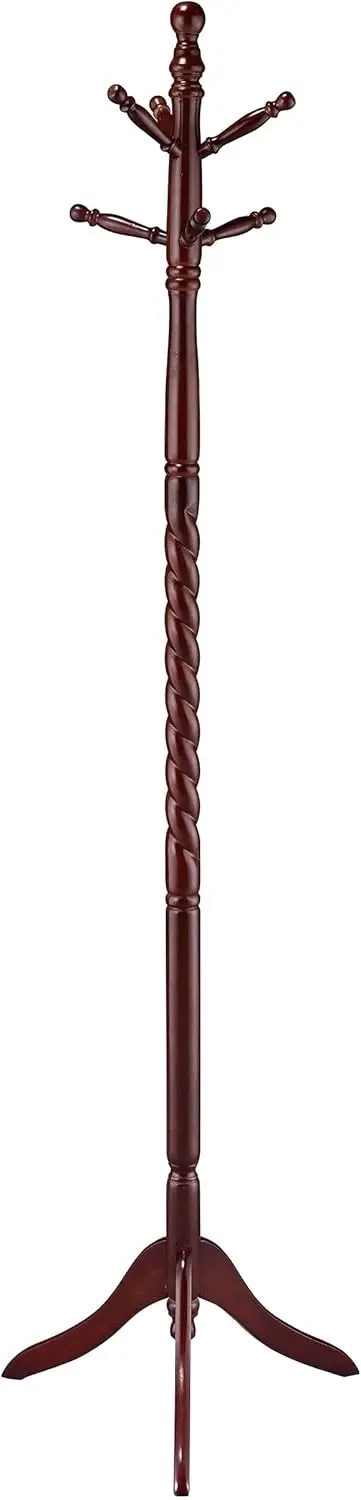 

Coaster Home Furnishings - Riona - Wooden - 6-Hook Freestanding Vertical Stand with Twist Design, Tripod Pedestal Base &amp