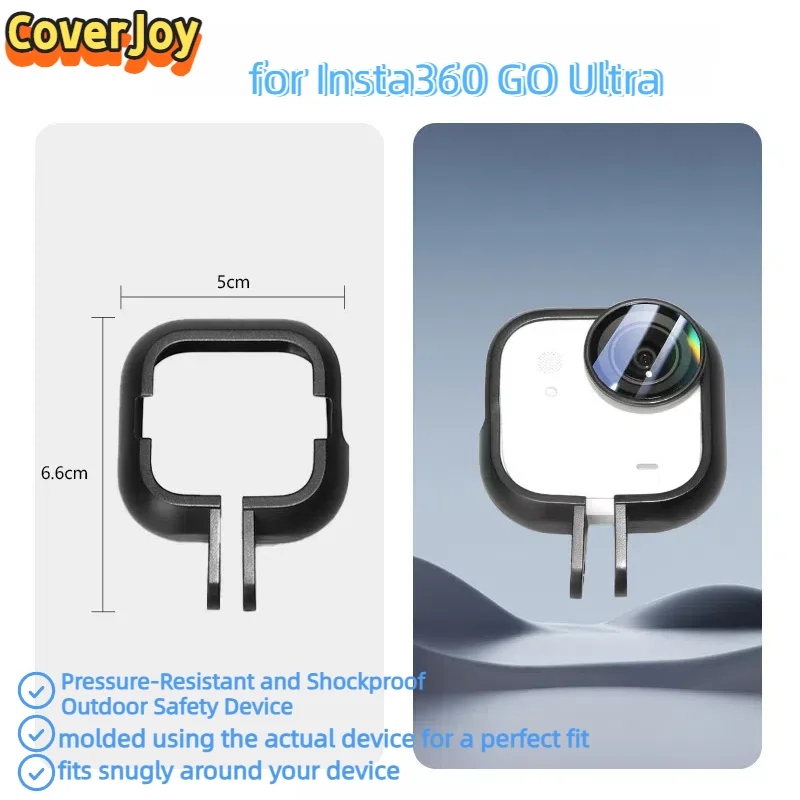 

CoverJoy Low Profile Frame for Insta360 GO Ultra Anti Slip Portable Protective Case with Secure Grip Accessories