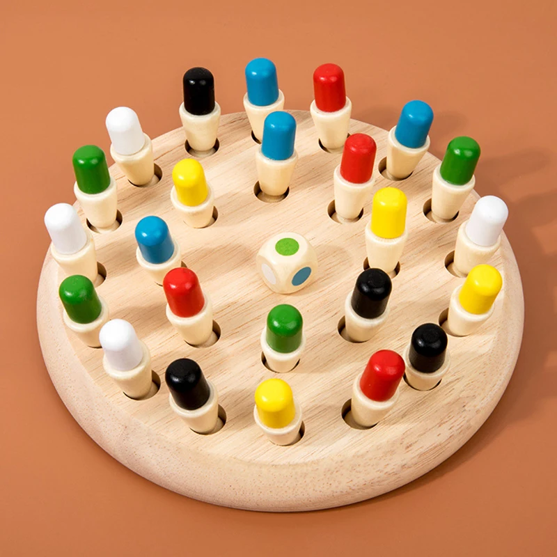 

Kids Wooden Memory Match Stick Chess Fun Color Game Board Puzzles Montessori Cognitive Learning Educational Toys For Children