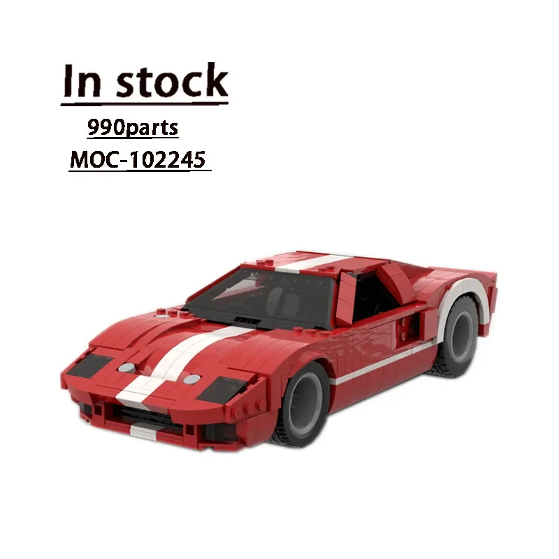 

MOC-102245 Red New GT40 Supercar Assembly Stitching Building Block Model • 990 Parts • MOC Creative Building Blocks Toy Gift