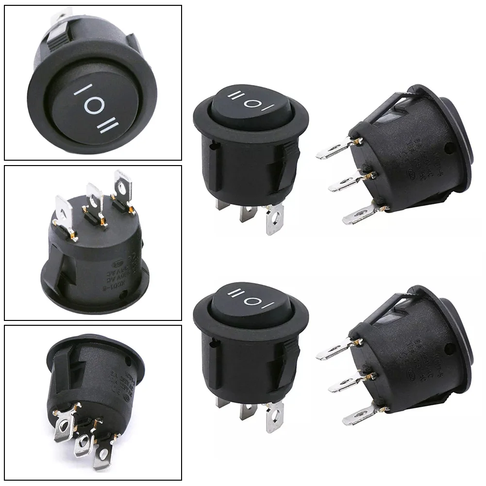 10A 125V Rocker Switch 3 Pin Rocker Switch For Electrical Systems Versatile Usage Electrical Life 10,000 Cycles