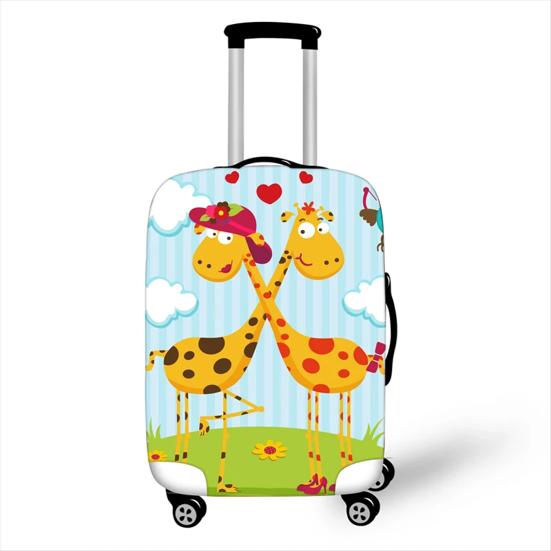 Cute Giraffe Printed Fabric Luggage Protective Cover for 18-32 inch Trolley Case Suitcase Dust Cover Travel Accessories