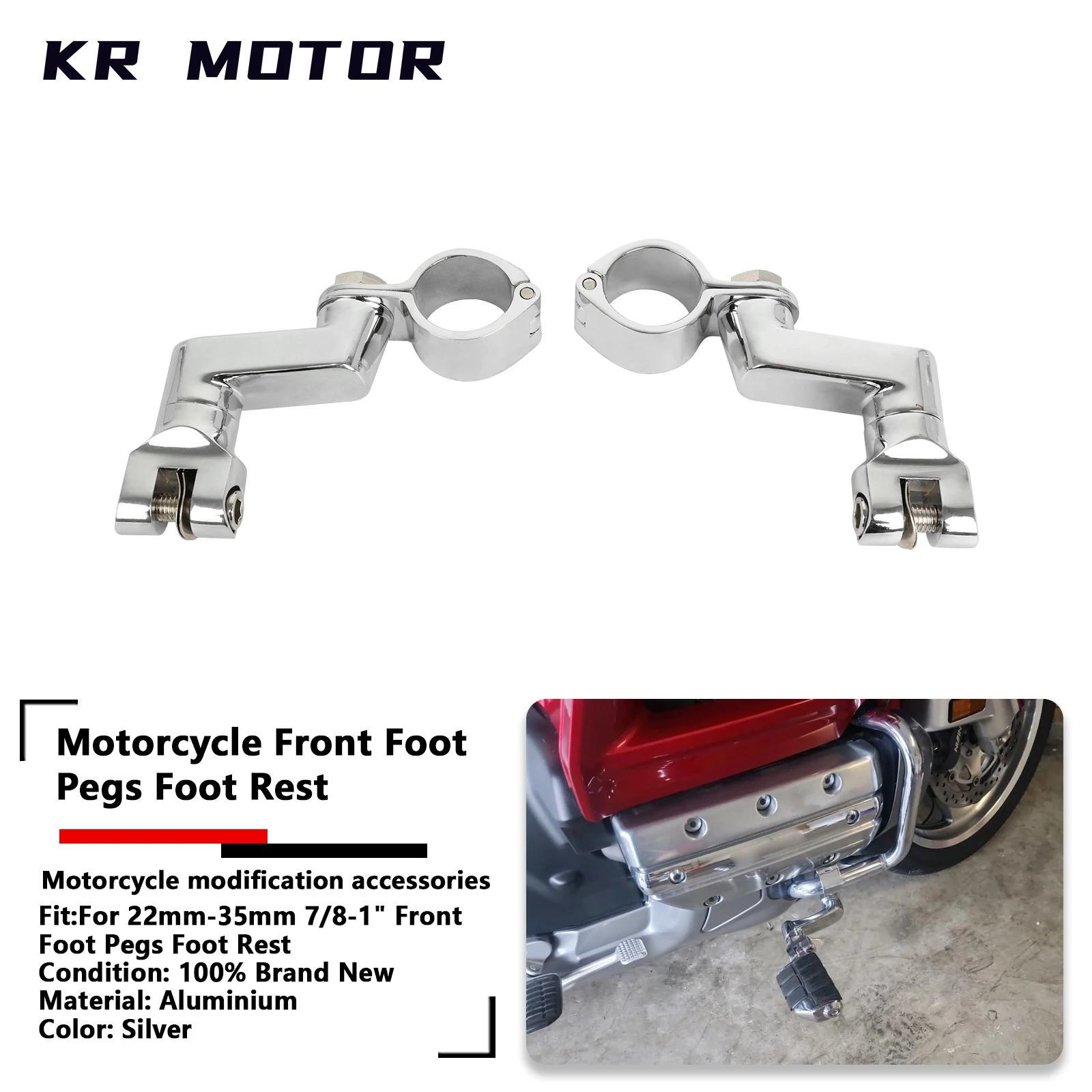 

22mm-35mm 7/8-1" Motorcycle Front Foot Peg Foot Rest Engine Guard Highway For Honda GoldWing GL1800/Yamaha/Suzuki/Triumph/Harley