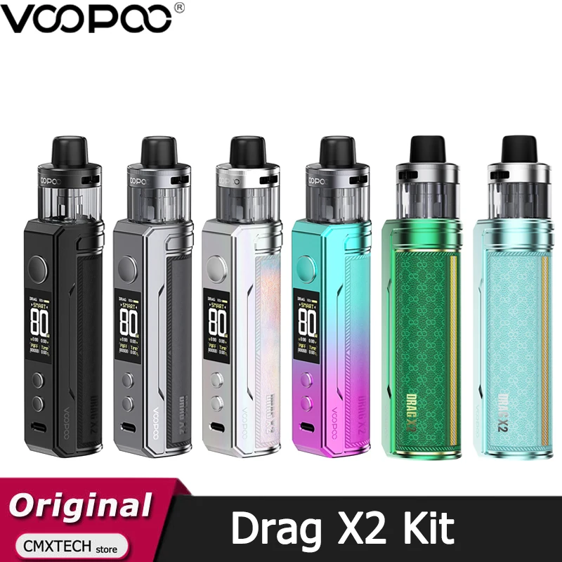 ชุด X2ลาก voopoo 80W พร้อมตลับ PNP x พ็อดขนาด5มล. เหมาะสำหรับ PNP x COIL บุหรี่อิเล็กทรอนิกส์ DTL 18650 Vaporizer