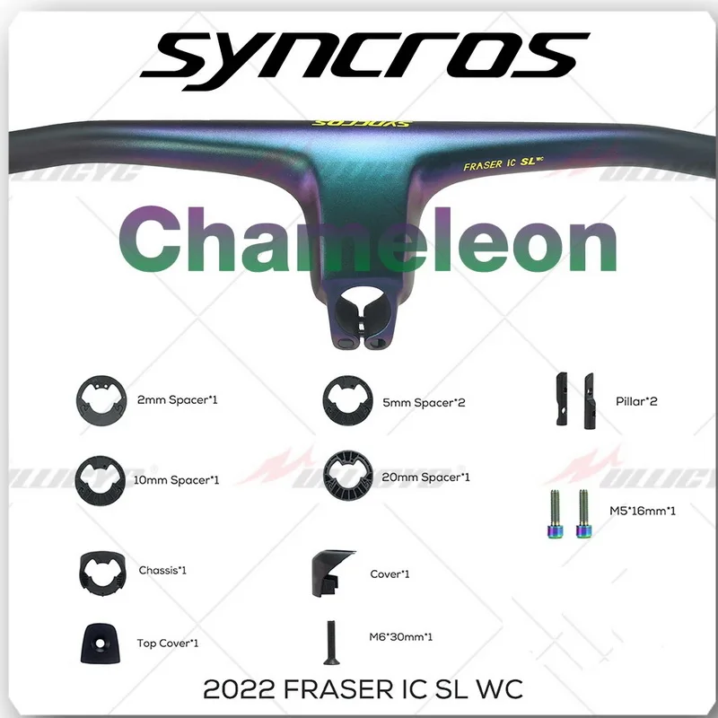 SYNCROS Full Carbon Fibre Integrated Cockpit MTB  FRASER IC SL WC Chameleon -20Handlebar 680-740mm 70-100 with Titanium Screws