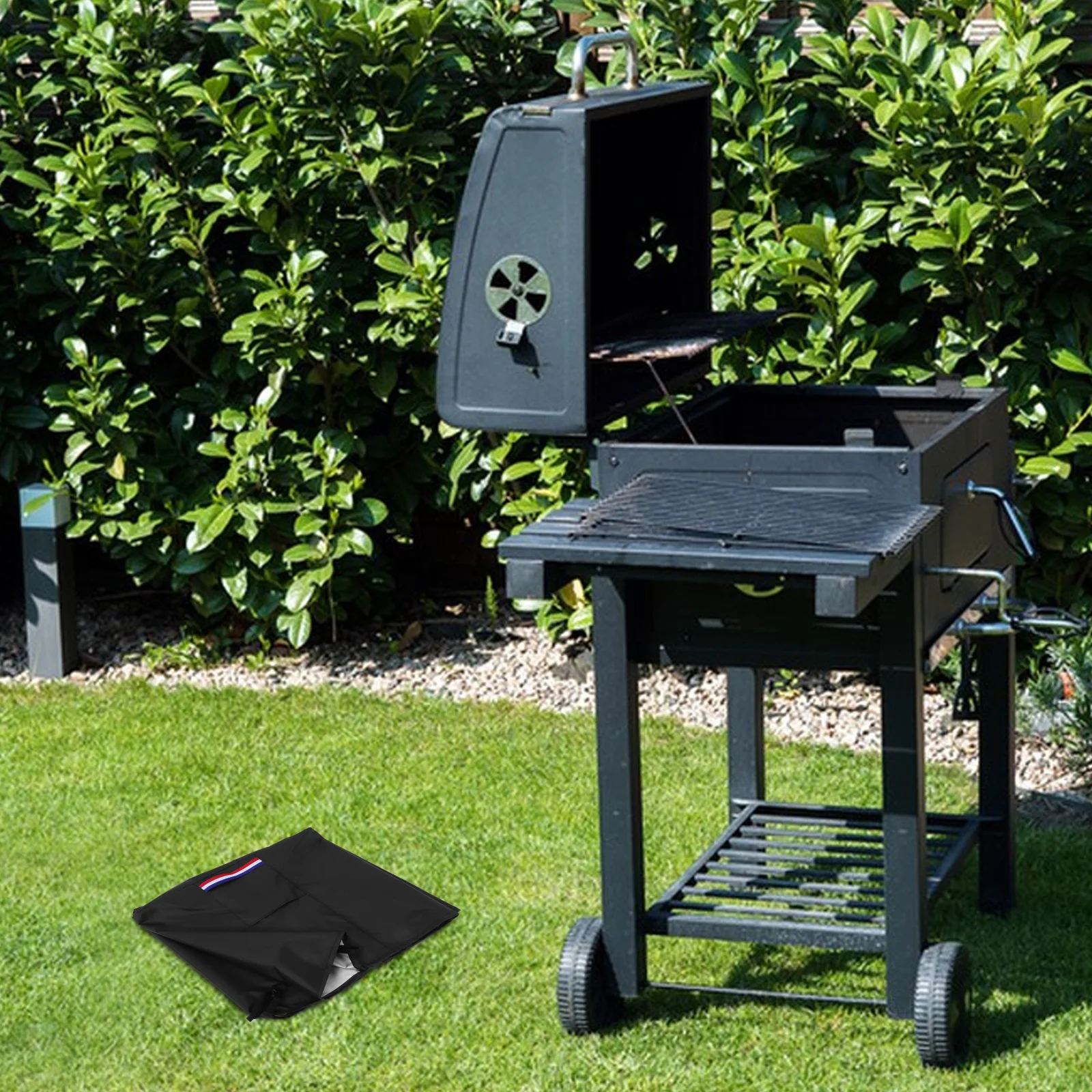 

1pc Square Fire Pit Cover Heavy Duty Waterproof With Ventilation Adjustable Drawstring Handles All-Weather Protection Outdoor