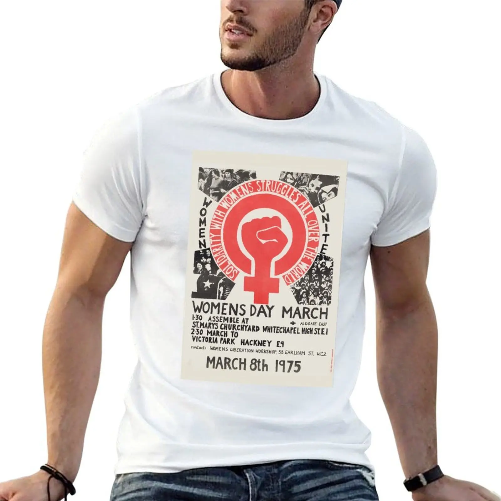 Women's Day March 1975 T-Shirt t shirt man luxury t shirts for man cotton soft t shirt man plain T-shirt
