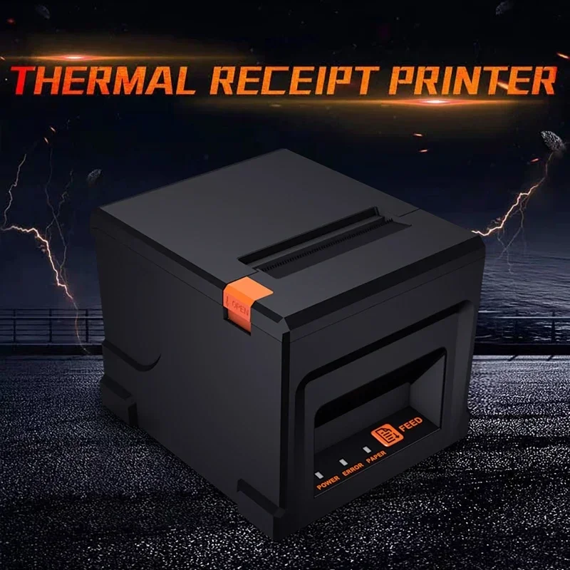 80mm Thermal Receipt Auto Cut Desk Printer Automatic Cutter Restaurant Kitchen POS Printer USB Serial LAN Bluetooth