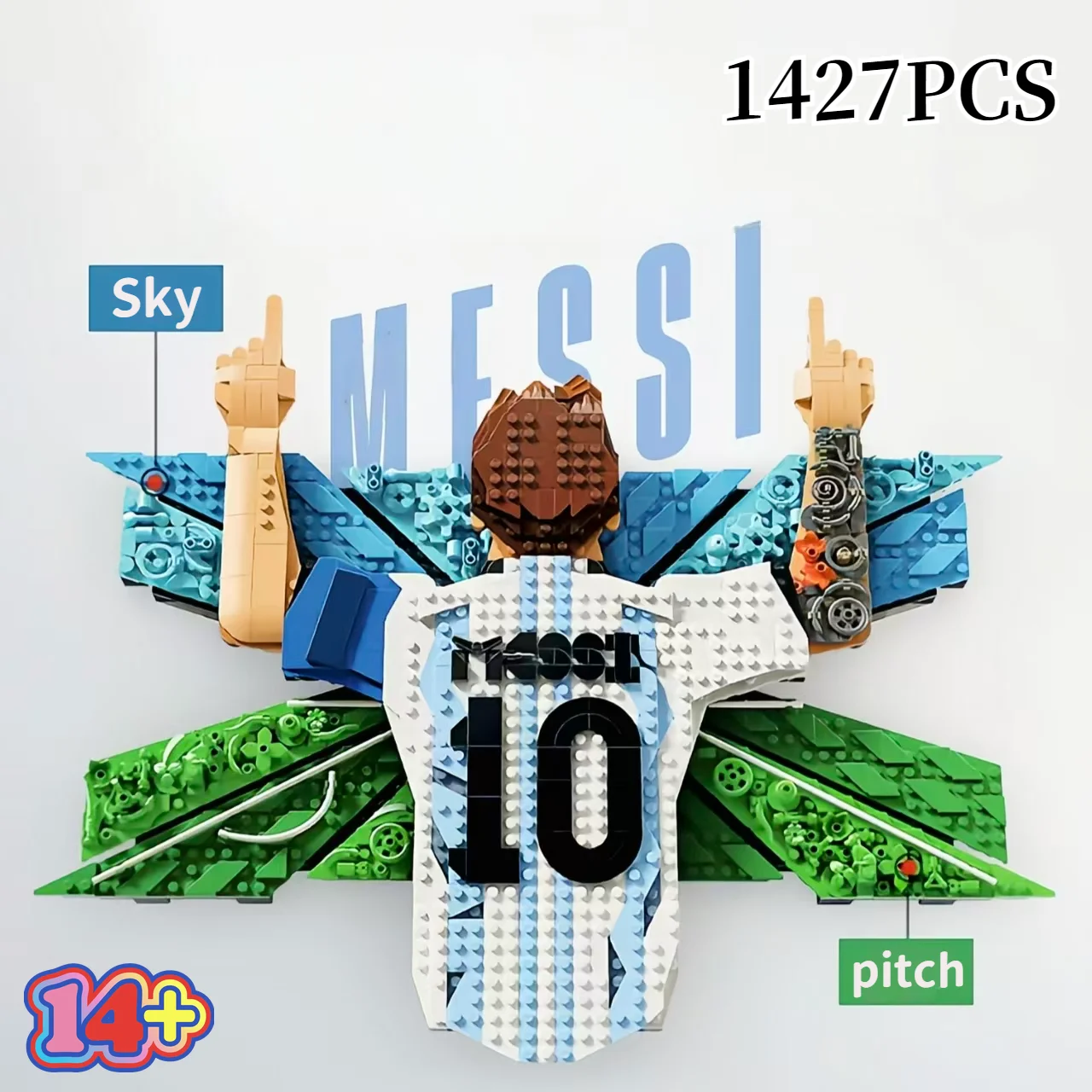 Nuevo producto: Bloques de Construcción del Futbolista Estrella Número 10, Leo 43018, Lionel Celebration, Modelo de Rompecabezas, Juguete para Regalos de Cumpleaños y Festivos