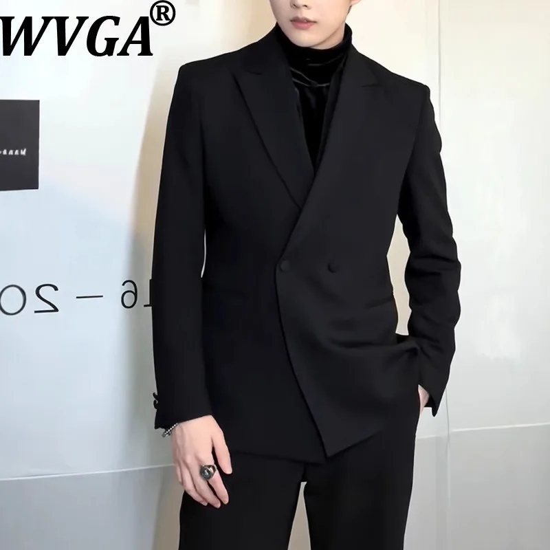 

WVGA весна осень новые мужские костюмы в корейском стиле с отложным воротником куртки нишевые шикарные повседневные пиджаки с длинными рукавами Ins Y2K W15368