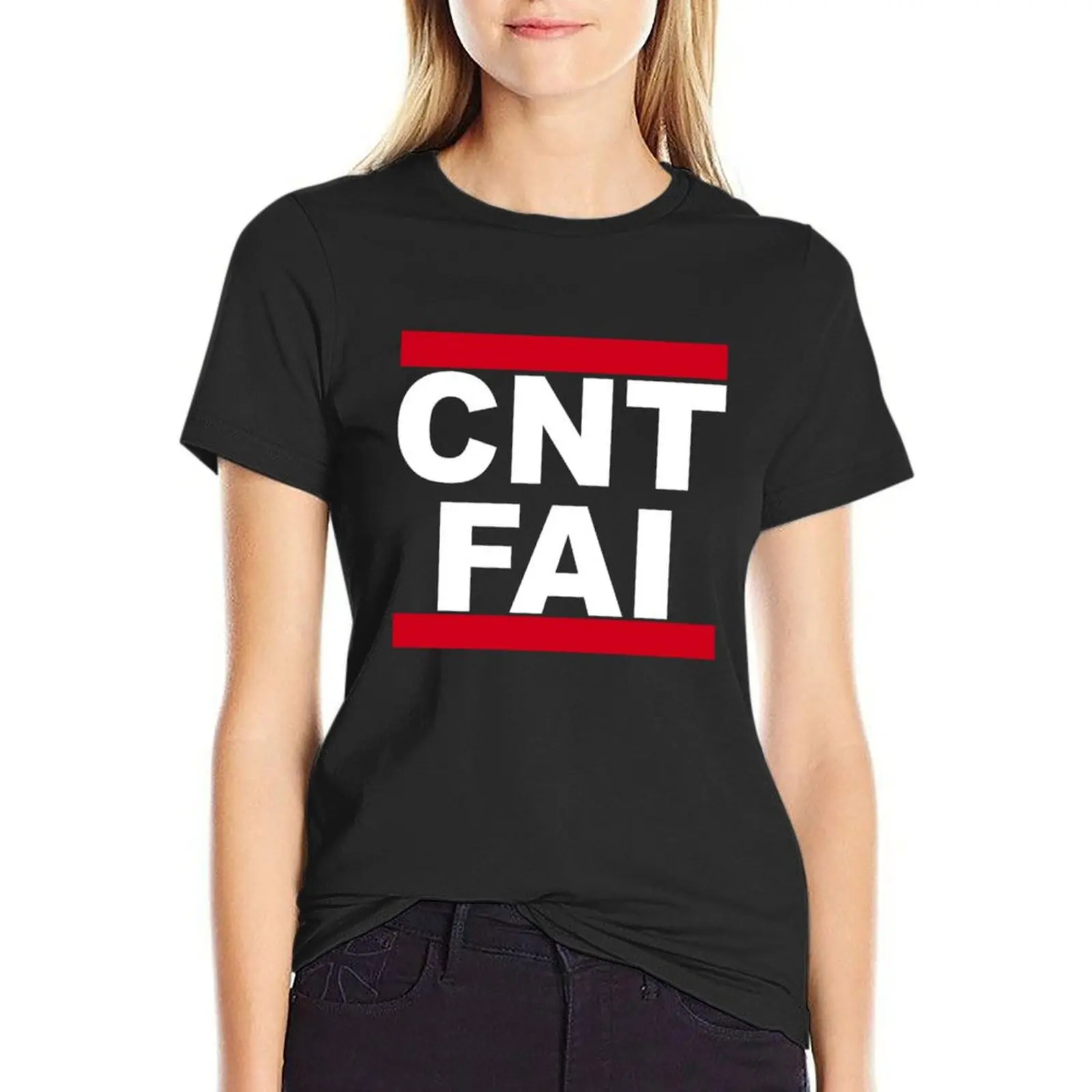 

CNT-FAI Tailliertes T-Shirt summer tops customizeds blacks heavyweights Women's clothing