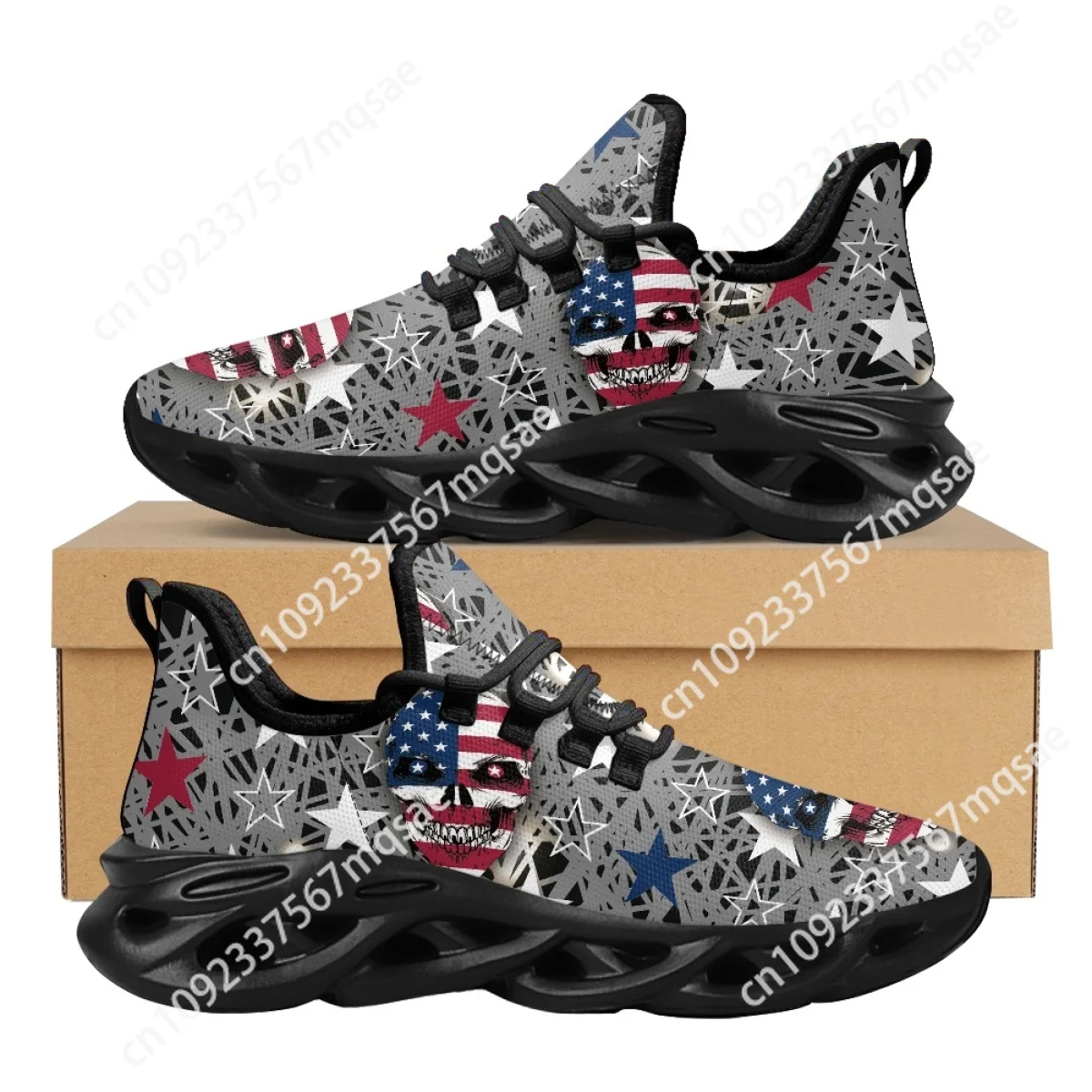 

Cool Outdoor Breathable Mesh Snekaers American Flag Deer Design Shock Absorption Cushion Shoes Summer Breathable Mesh Walking