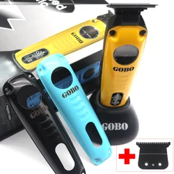 GOBO-recortadora de barba con Motor magnético LCD para hombres, máquina cortadora de pelo con cargador Base, cero huecos, máquina de acabado de cuchillas DLC, 9900RPM